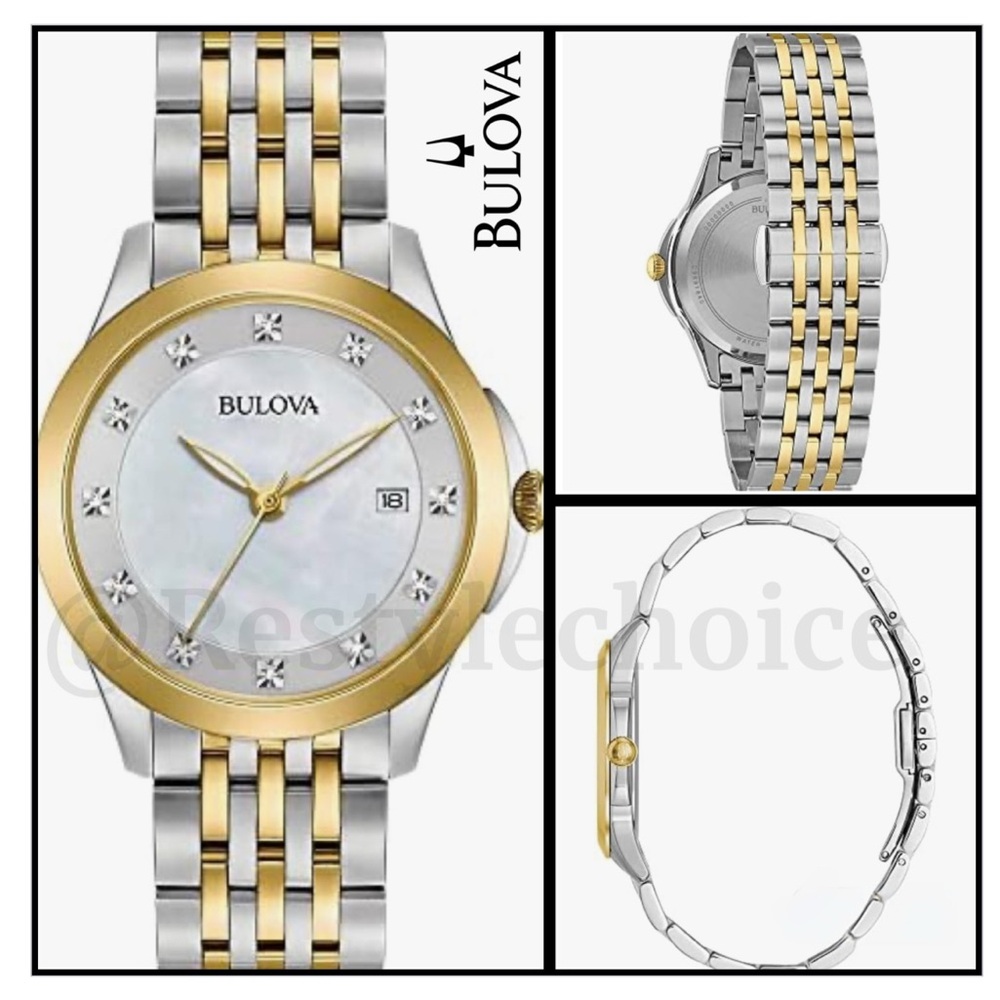 Bulova Women's Quartz Watch White Dial and Silver Stainless Steel Strap